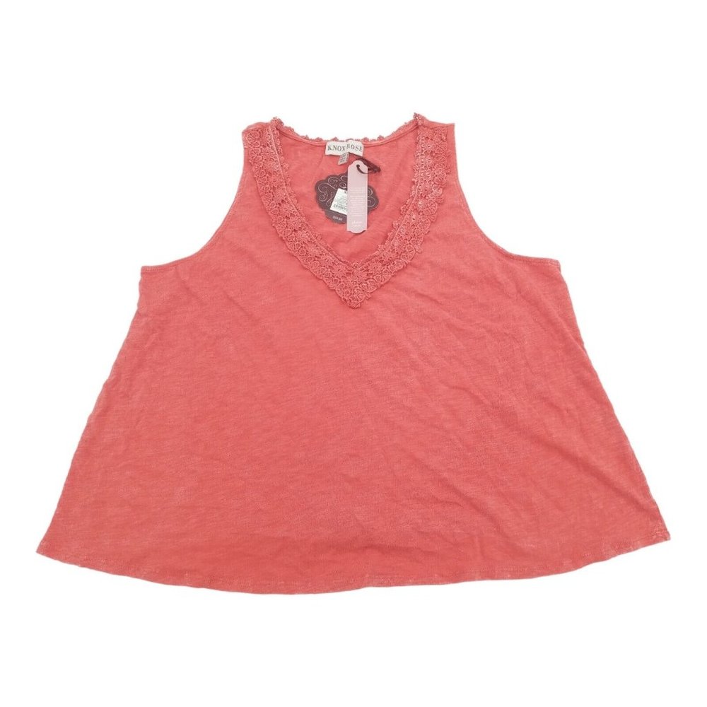 Knox Rose Women's XL V-Neck Red Tank Top